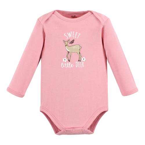 Touched By Nature Organic Long-sleeve Bodysuit 3pk In Pink