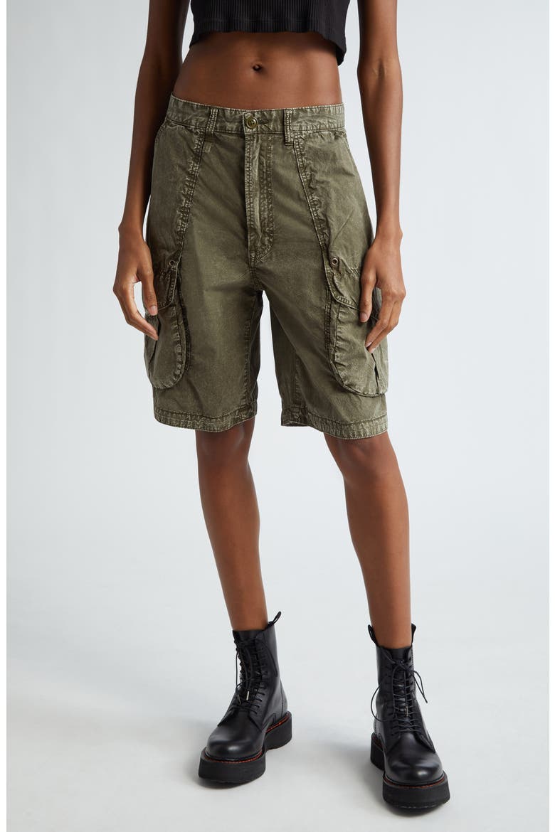 Relaxed Cotton Cargo Shorts, Main, color, GD OLIVE