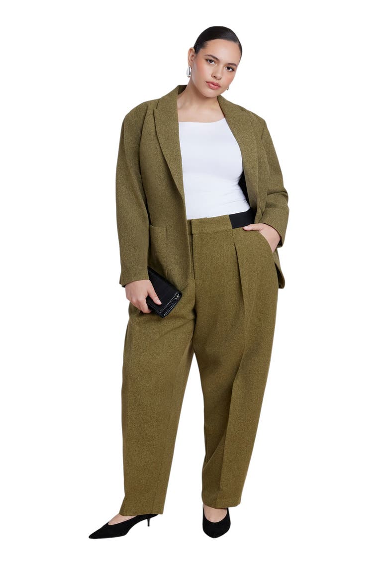Elastic Waist Straight Leg Trouser (plus), Alternate, color, AVOCADO