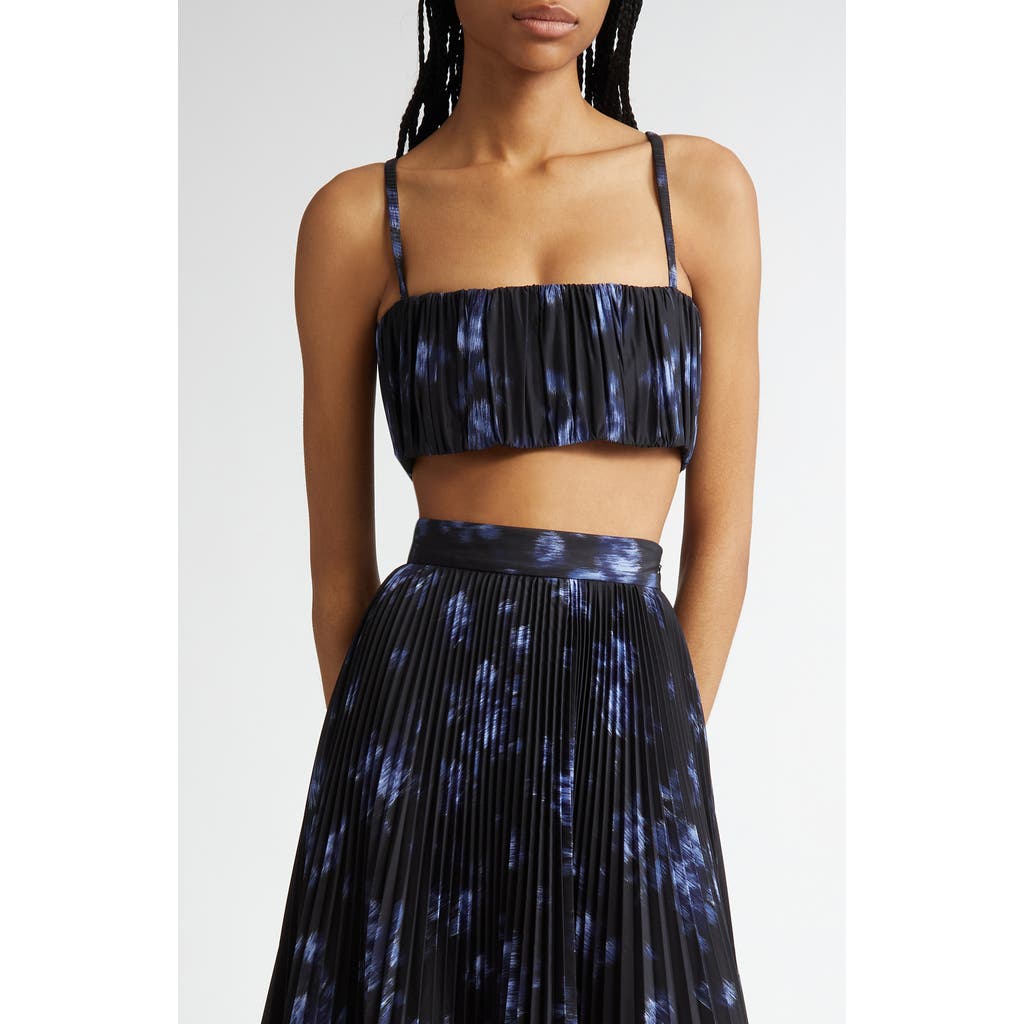 Michael Kors Collection Gathered Bra Top In Riviera/black