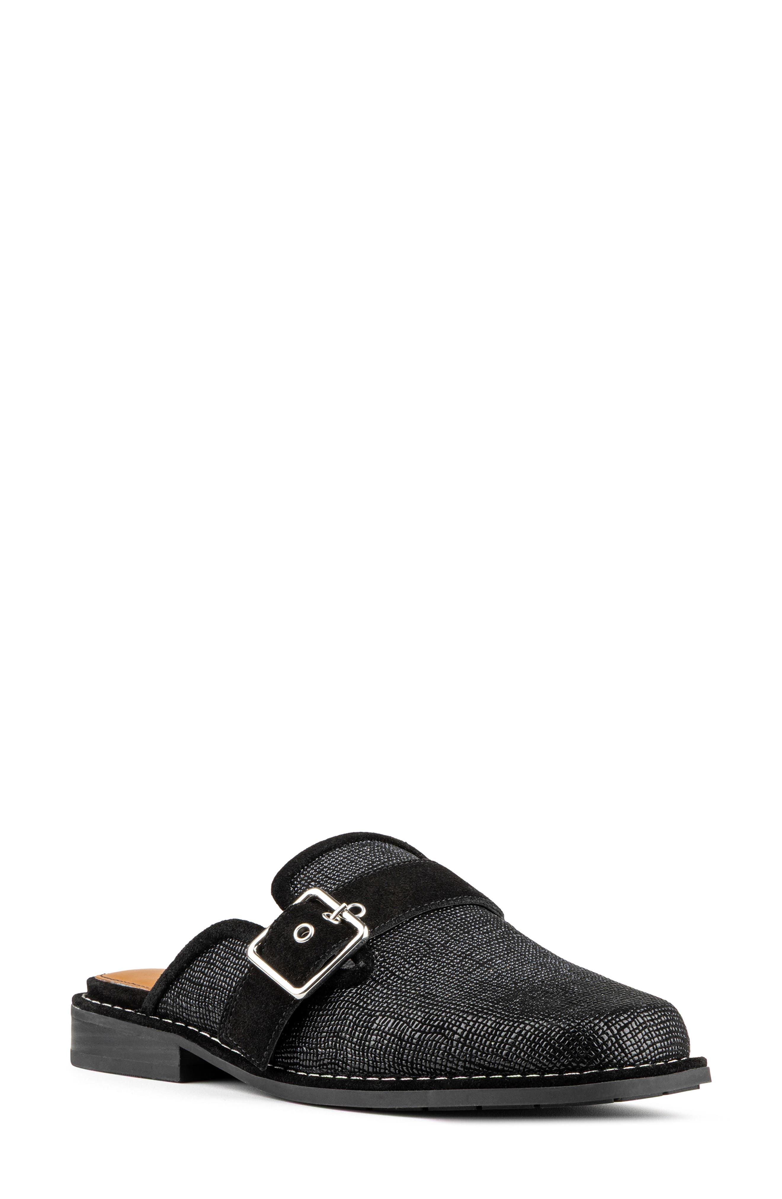 Donald Pliner Buckle Mule, Main, color, Black