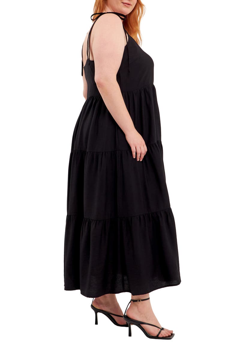 Tiered Maxi Dress, Alternate, color, BLACK