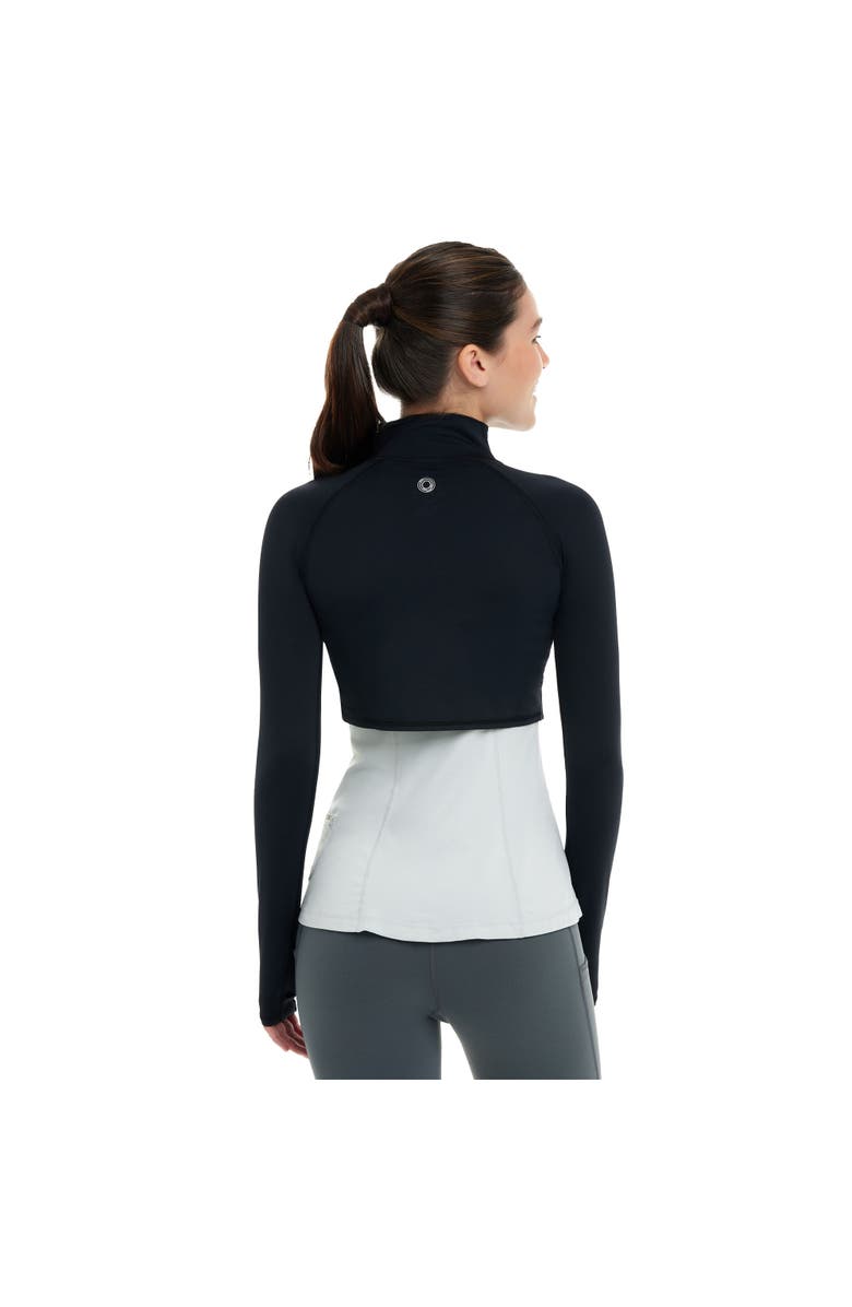 BloqUV Women's Full Zip Crop Top Sun Shirt, Alternate, color, Black