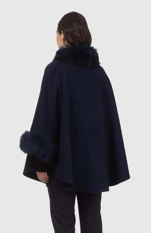 Gorski Wool And Cashmere Cape In Blue