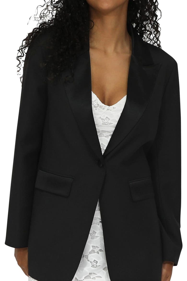 Head To Head Tuxedo Jacket, Alternate, color, Black