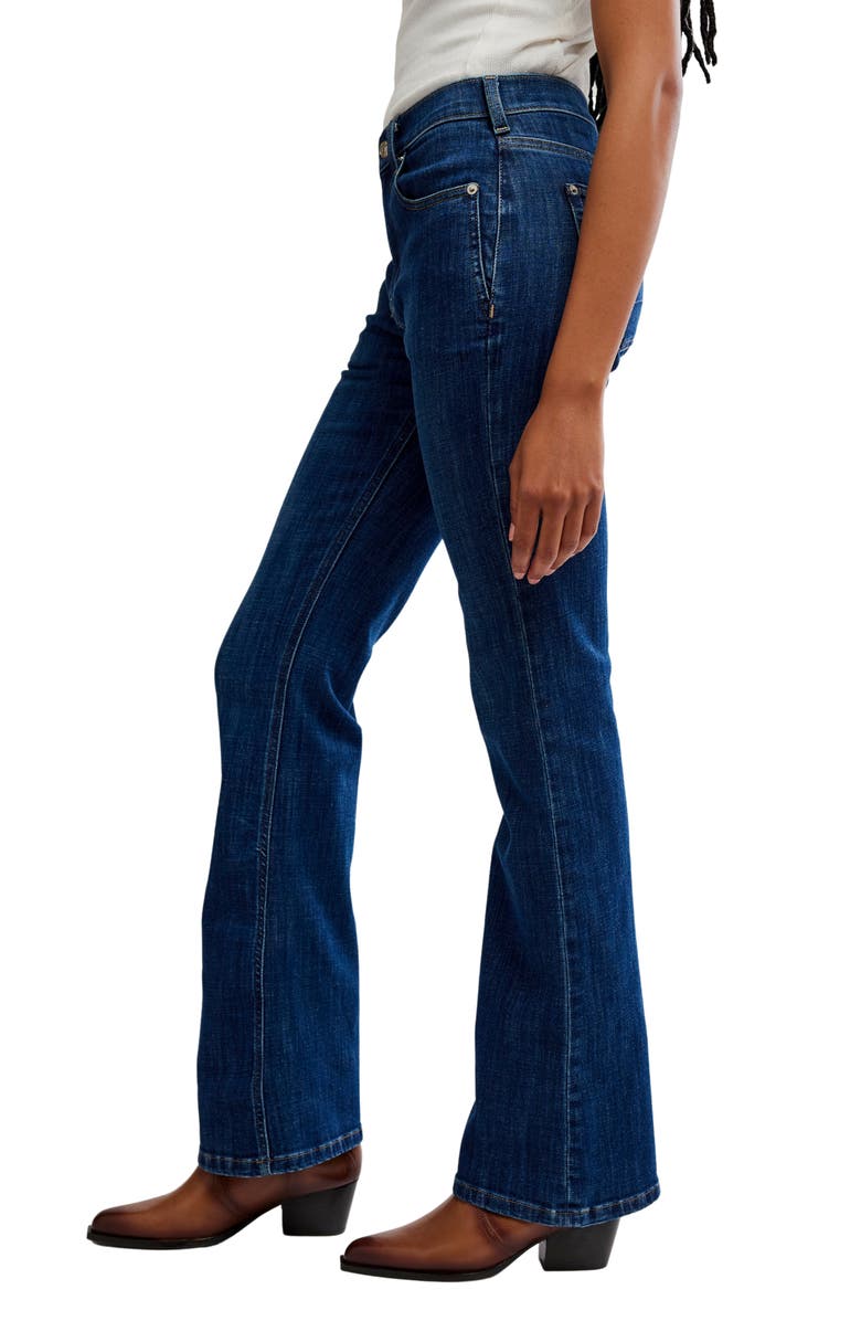 Free People Double Knot High Waist Straight Leg Jeans, Alternate, color, Aegean