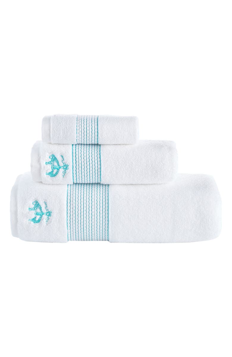 Brooks Brothers Set of 3 Stripe Towels, Main, color, Sea Glass