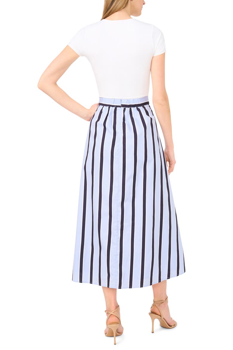 Stripe Flare Midi Skirt, Alternate, color, METRO BLUE
