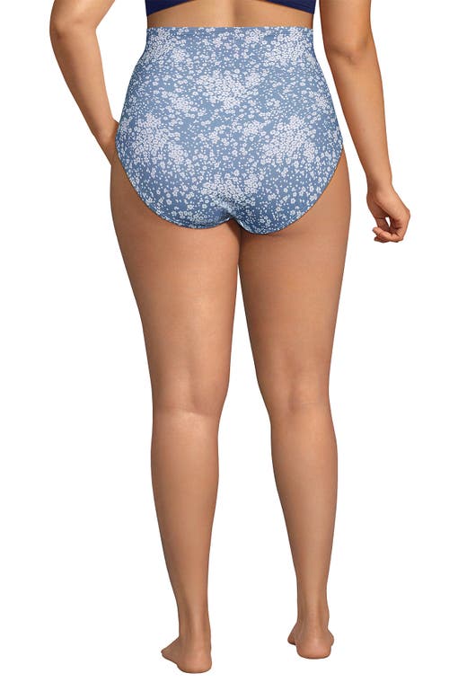 Shop Lands' End Slender Separates Ultra High Waisted Bikini Swim Bottoms In Dusk Sky Meadow Ditsy Floral
