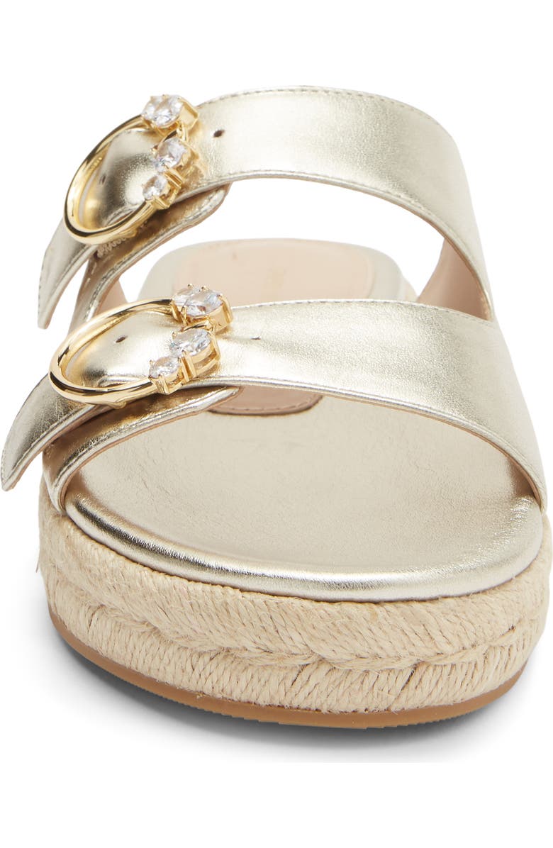 Stuart Weitzman Crystal Espadrille Slide Sandal, Alternate, color, Platino