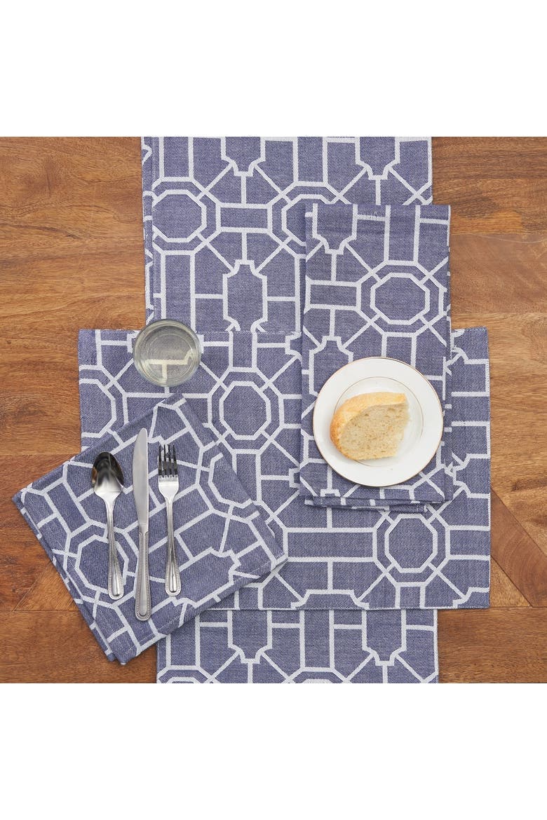 Trellis Placemats Set of 6, Alternate, color, Blue