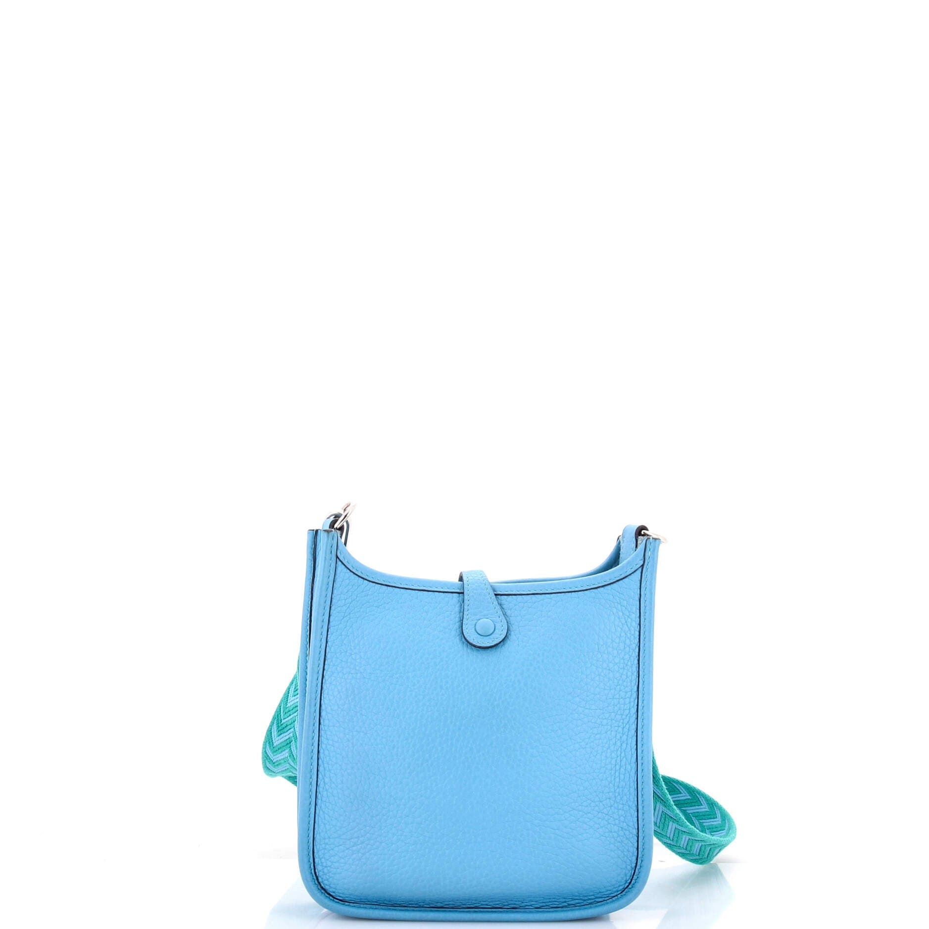 Pre-Owned Hermes Evelyne Bag Gen III Clemence TPM, Alternate, color, Celeste