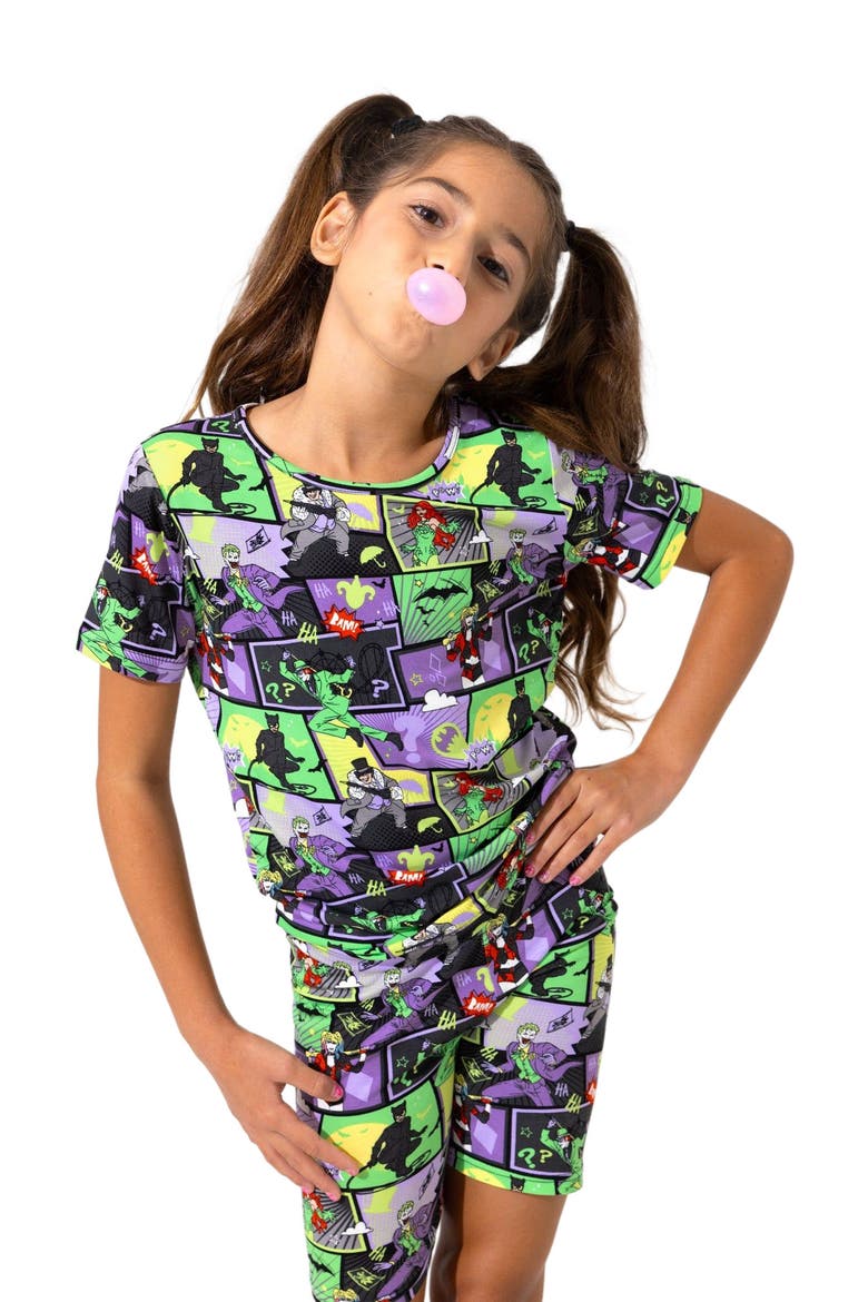 Batman Baddies Kids 2-Piece Short Sleeve & Shorts Pajama Set, Alternate, color, Batman Baddies