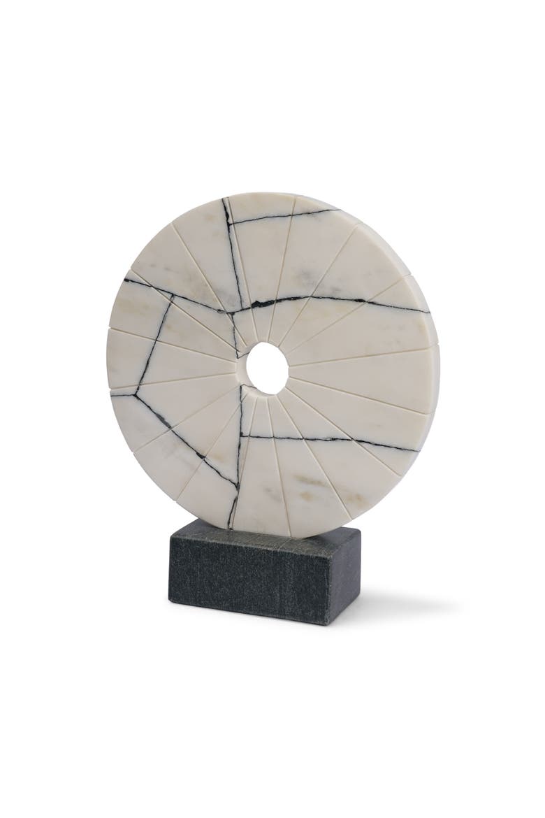 Orin Marble Round Disc Decorative Object, Main, color, White