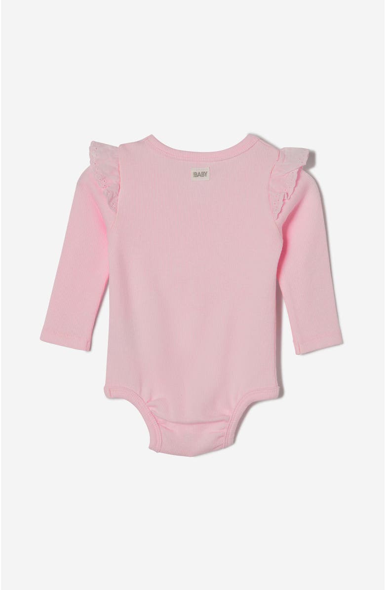 Cotton On Kids The Long Sleeve Broderie Ruffle Bubbysuit, Alternate, color, 