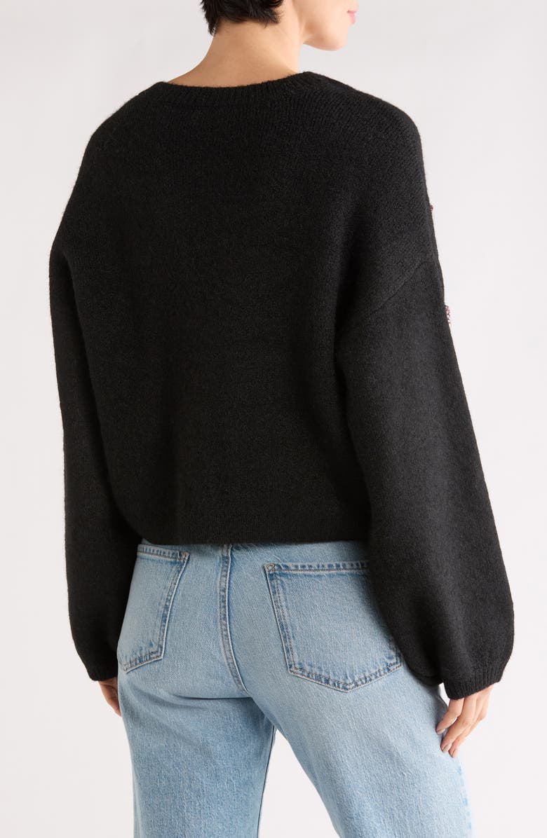 BLANKNYC Embellished Appliqué Cardigan, Alternate, color, Dazzle Me