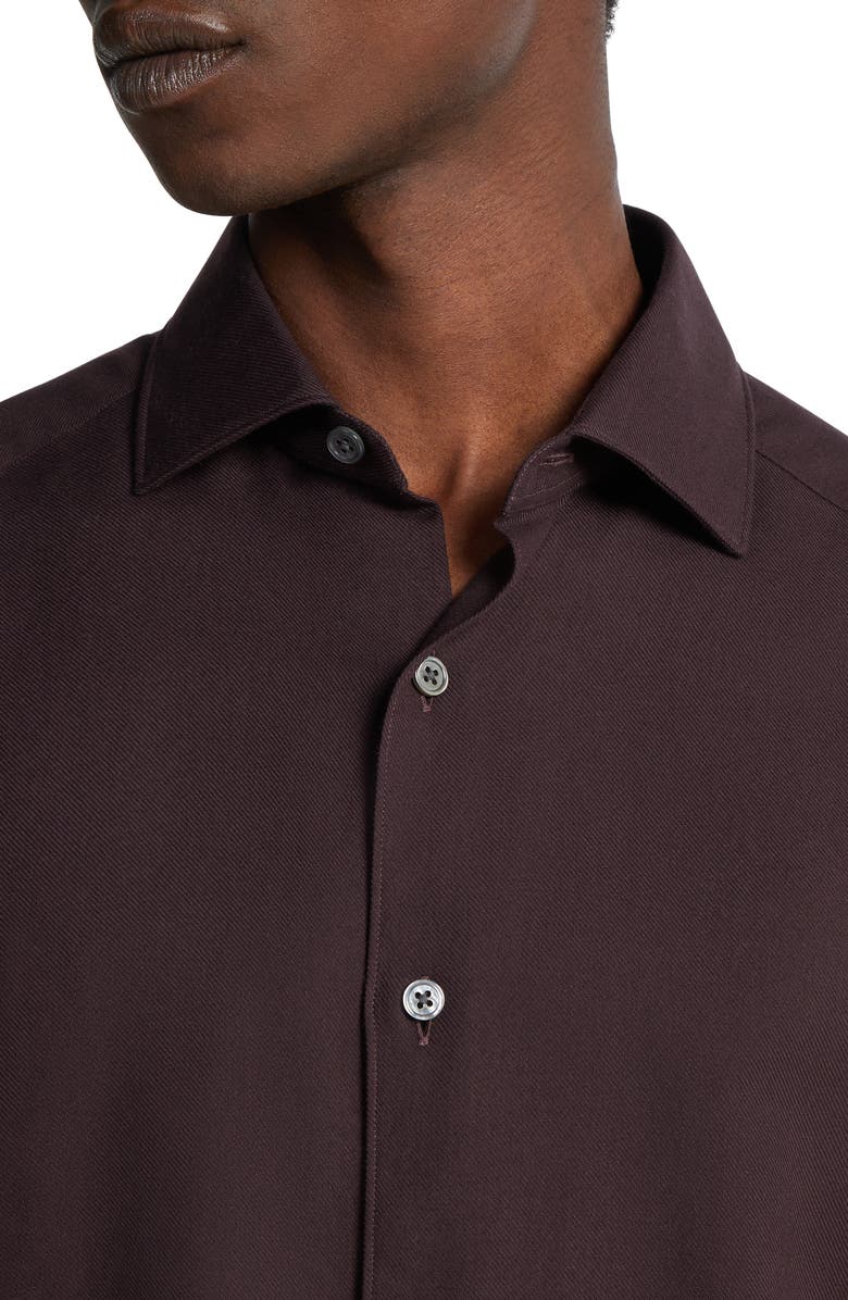ZEGNA Cashco Cotton & Cashmere Button-Up Shirt, Alternate, color, 