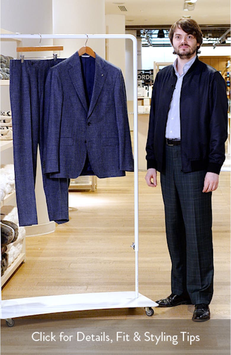Montana Mid Blue Textured Super 120s Wool Suit, sales video thumbnail