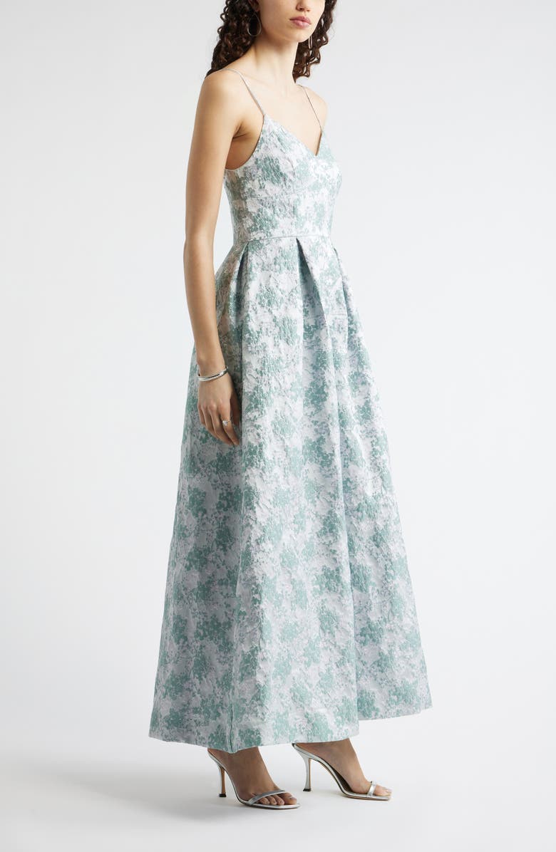 Chelsea28 Seamed Bodice Jacquard Gown, Alternate, color,