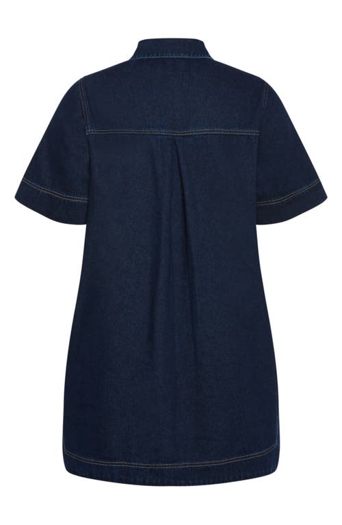 City Chic Jojo Denim Dress In Dark Denim