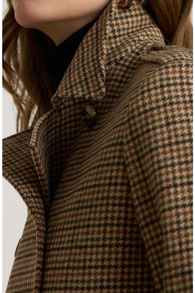 Double Breasted Wool Blend Jacket, Alternate, color, LODEN BOX CHECK