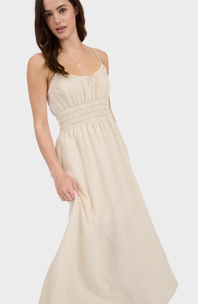 AUGUST SKY Stripe Maxi Dress, Alternate, color, Khaki