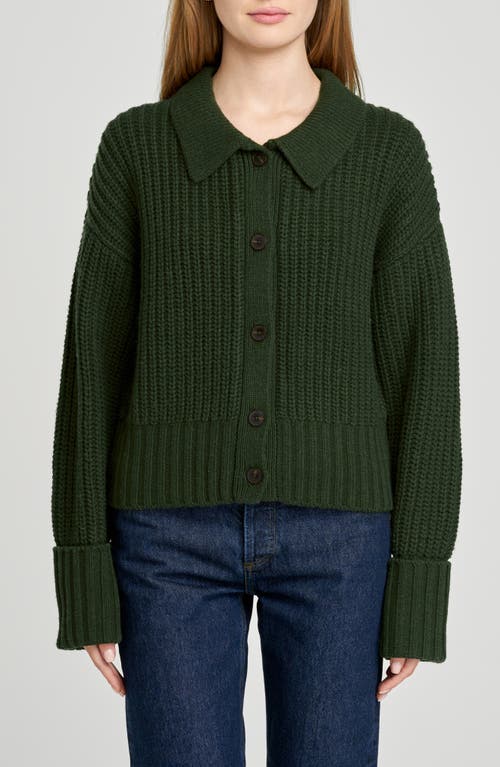 WAYF Bea Collared Cardigan in Deep-Olive  product