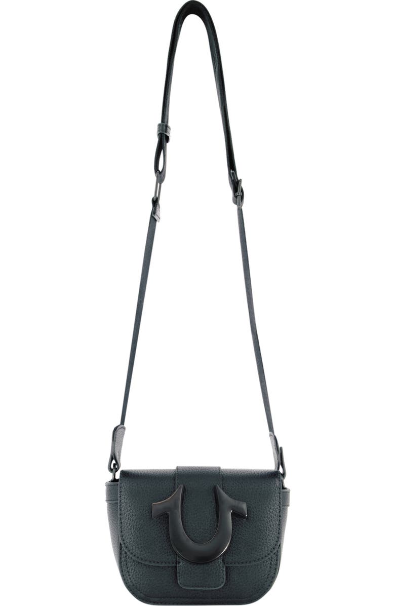 True Religion Horseshoe Mini Flap Crossbody Bag, Alternate, color, Black