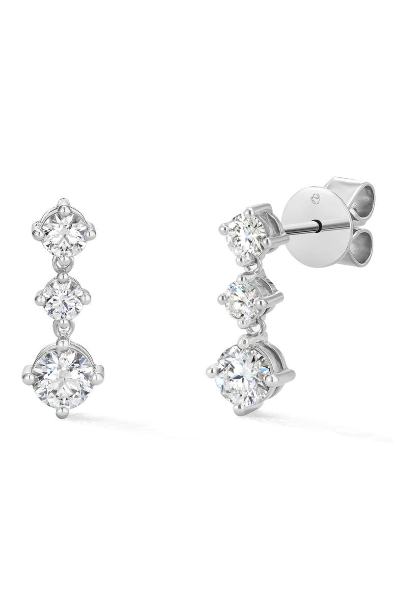 Cascade Diamond Mini Drop Earrings, Main, color, WHITE GOLD/ DIAMOND