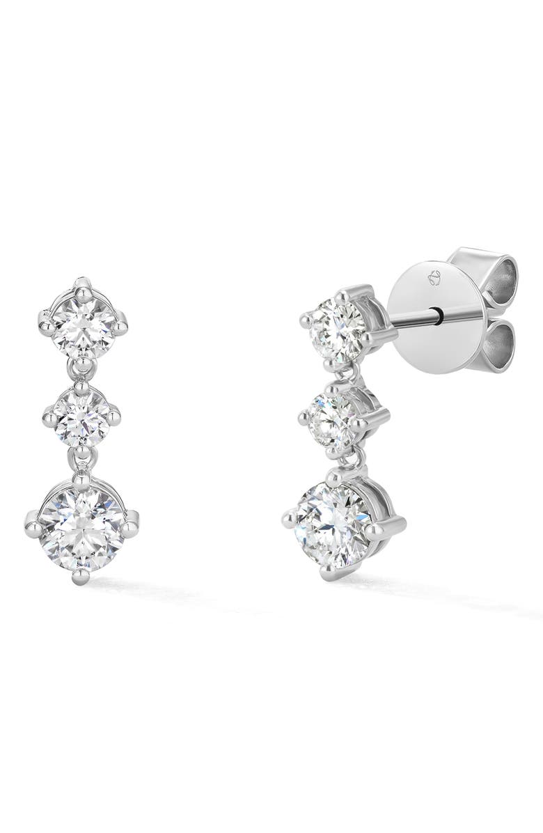 HEARTS ON FIRE Cascade Diamond Mini Drop Earrings, Main, color, White Gold/ Diamond