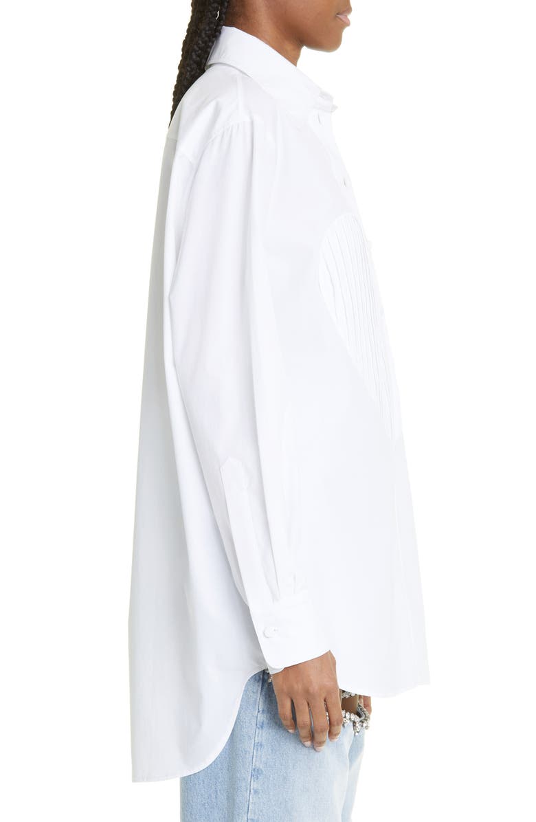 Area Pleated Heart Bib Cotton Tuxedo Shirt, Alternate, color, 