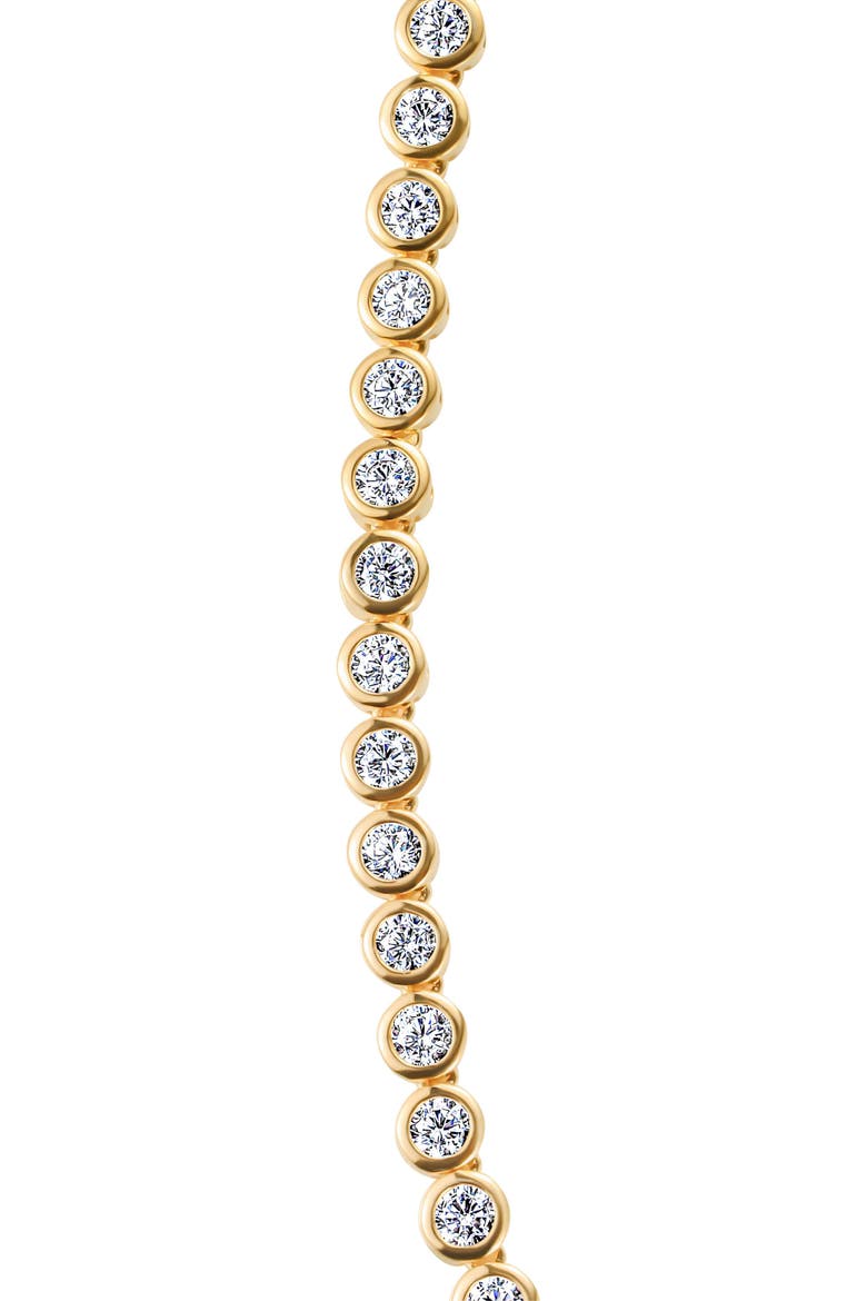 Bezeled Cubic Zirconia Tennis Necklace, Alternate, color, GOLD