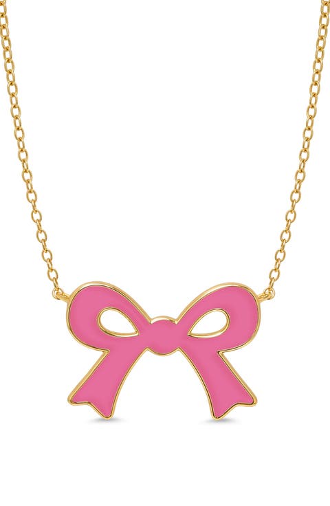 Kids' Flat Bow Pendant Necklace