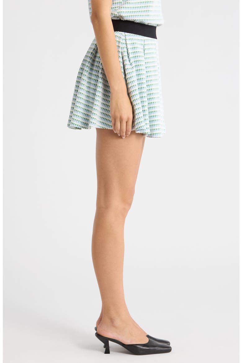 Hyatt Geo Print Pleated Mini, Alternate, color, WHITE LIGHT BLUE MULTI