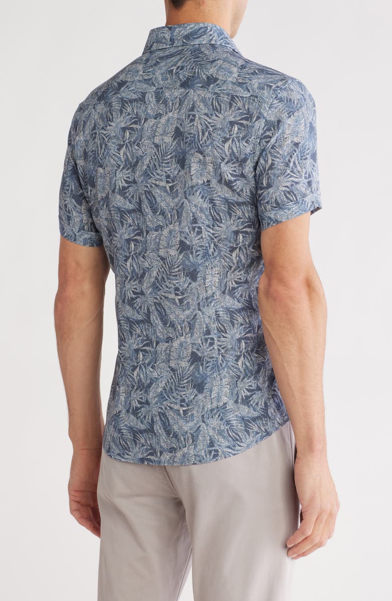 SOUL OF LONDON Short Sleeve Sport Shirt, Alternate, color, Navy/ Marine