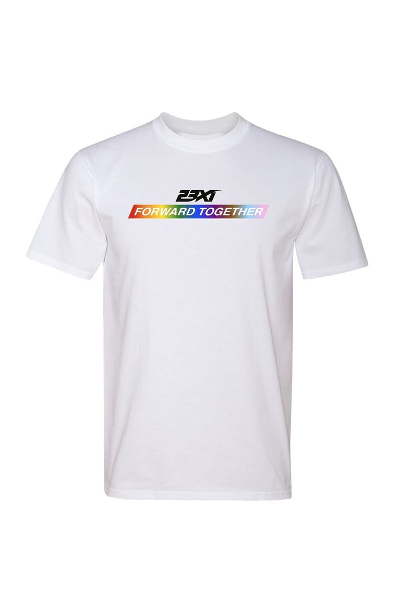 23XI Racing Men's 23XI Racing White Forward Together Pride Tri-Blend T-Shirt, Alternate, color, White