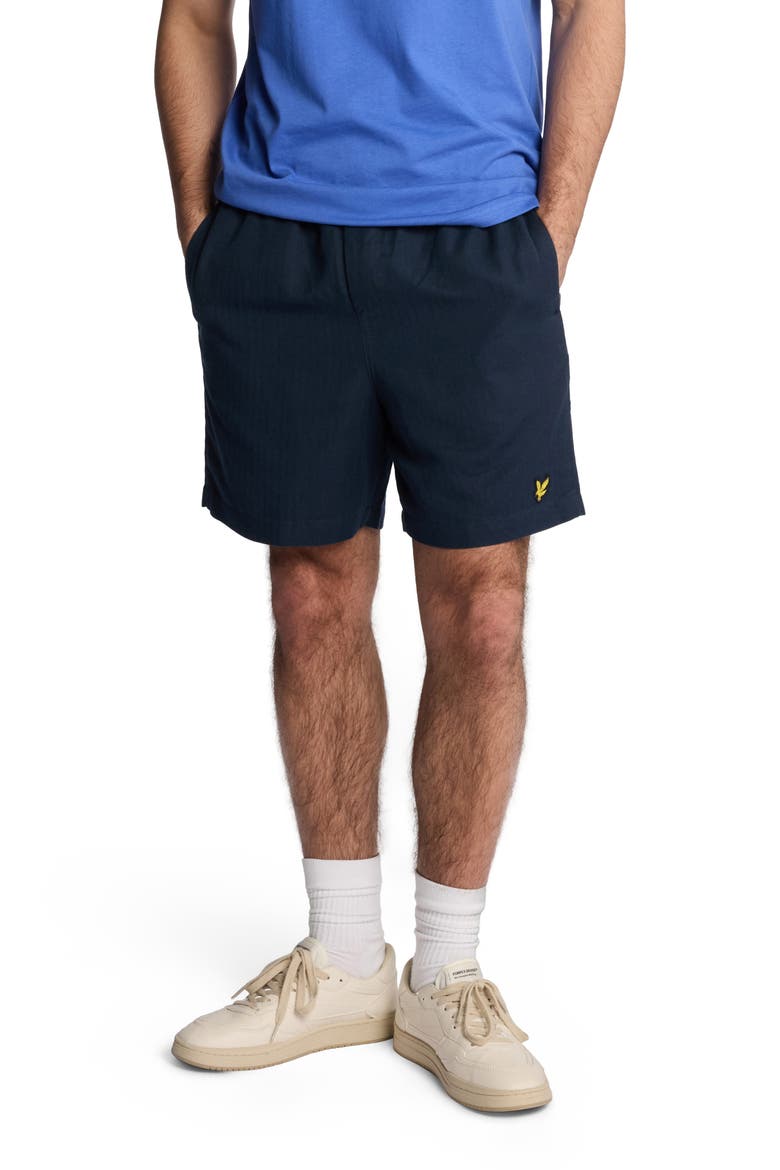 Linen Deck Shorts, Alternate, color, Dark Navy