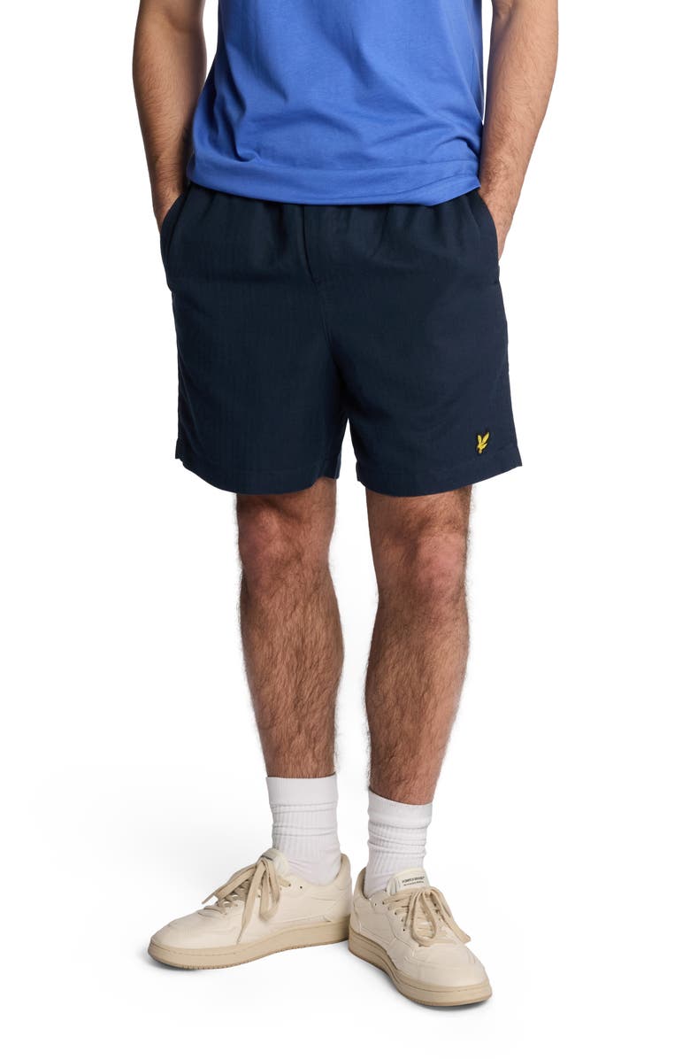 Lyle & Scott Linen Deck Shorts, Alternate, color, Dark Navy