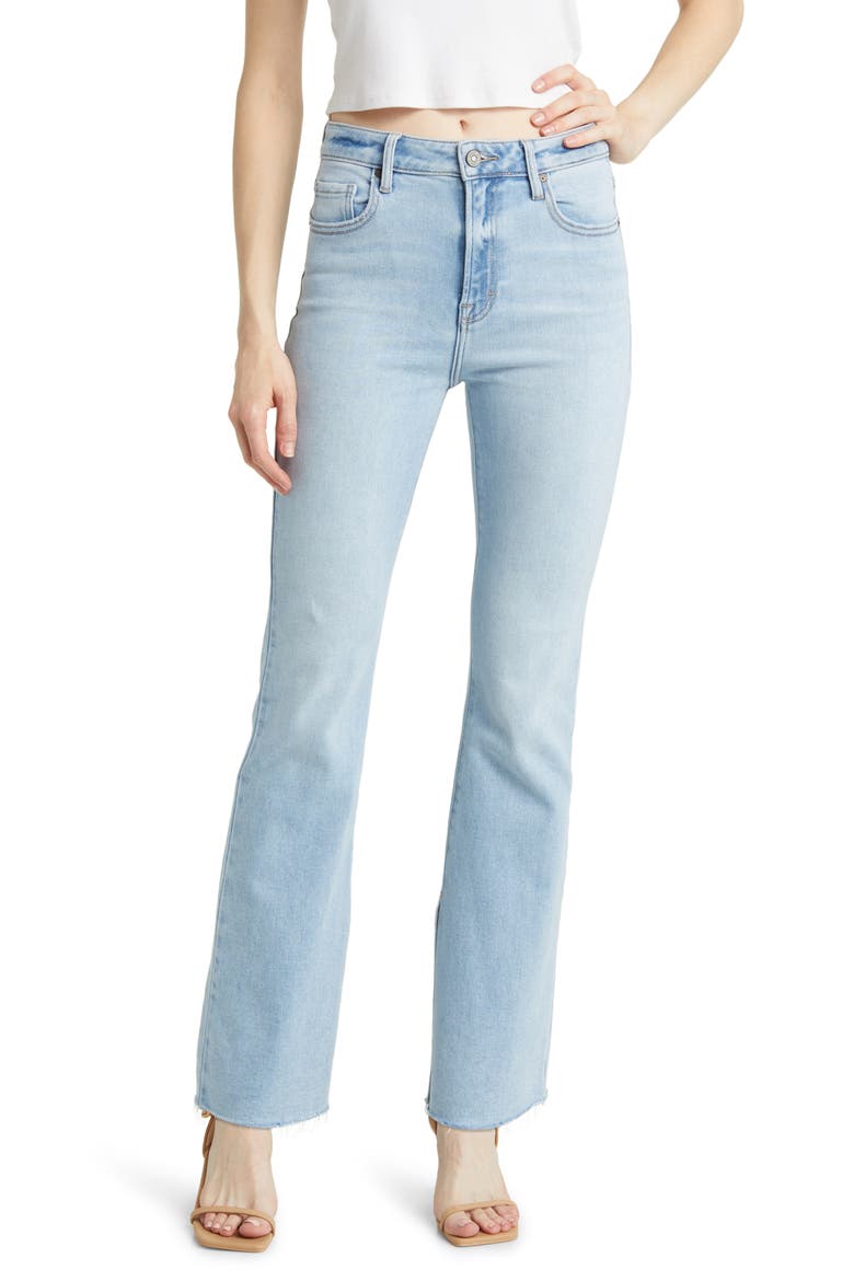 Raw Hem Bootcut Jeans, Main, color, LIGHT WASH