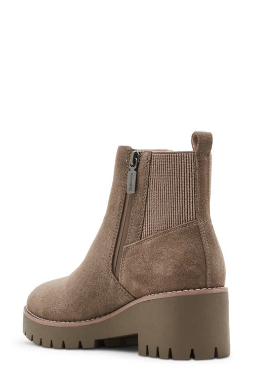 Blondo Damaris Waterproof Platform Bootie In Taupe Suede