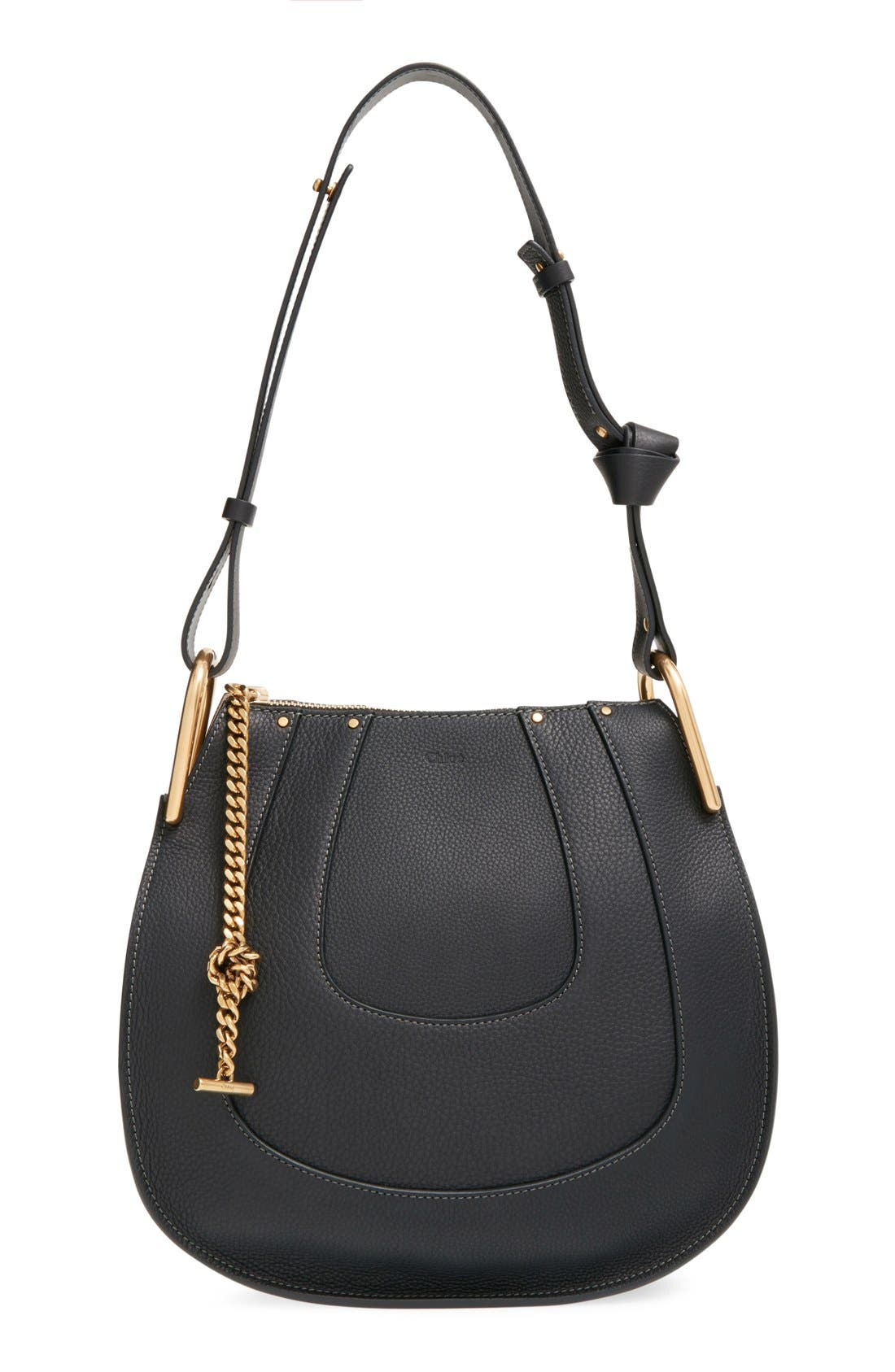 Chloé 'Small Hayley' Leather Hobo Bag, Main, color, 
