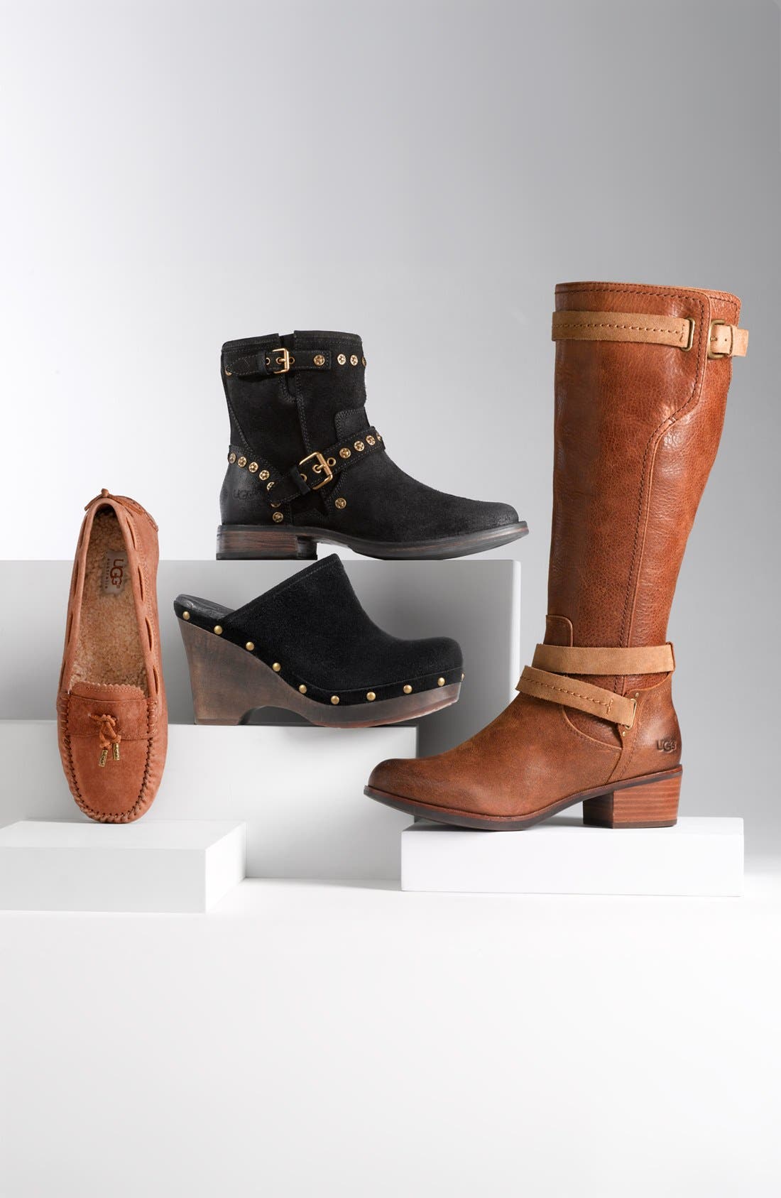 Australia 'Fabrizia Studs' Boot, Alternate, color, BLACK