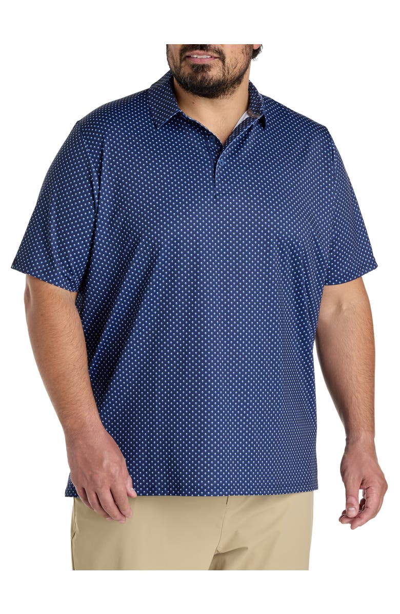 Callaway Big & Tall Printed Performance Polo Shirt, Main, color, Peacoat