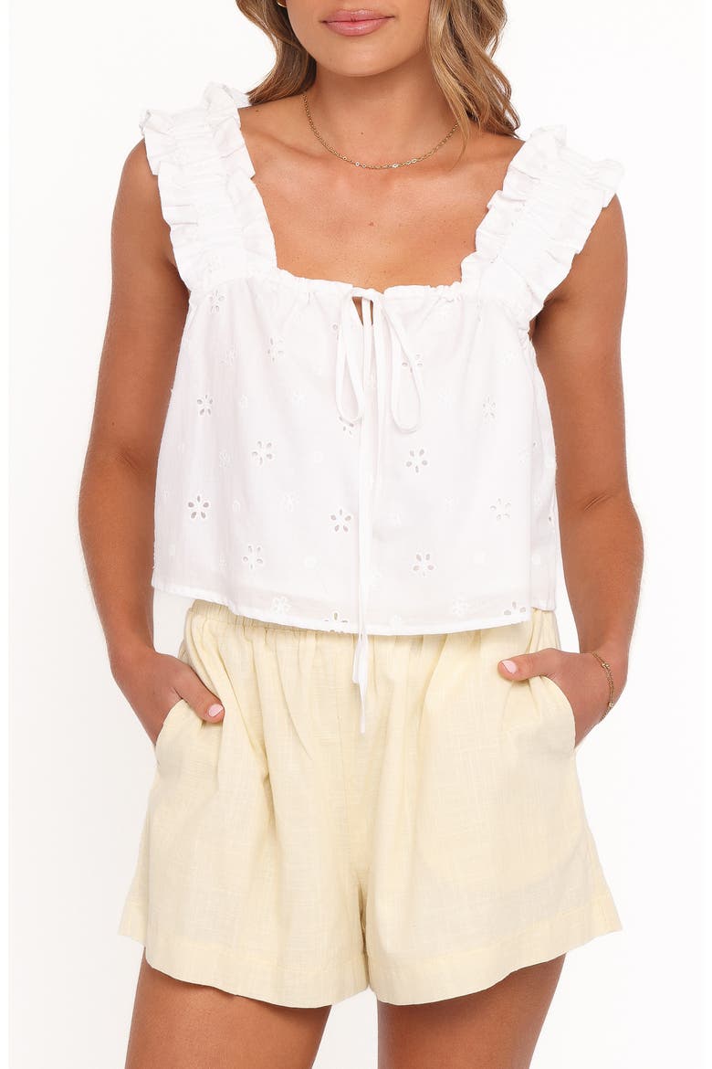 Marnie Square Neck Top, Main, color, WHITE