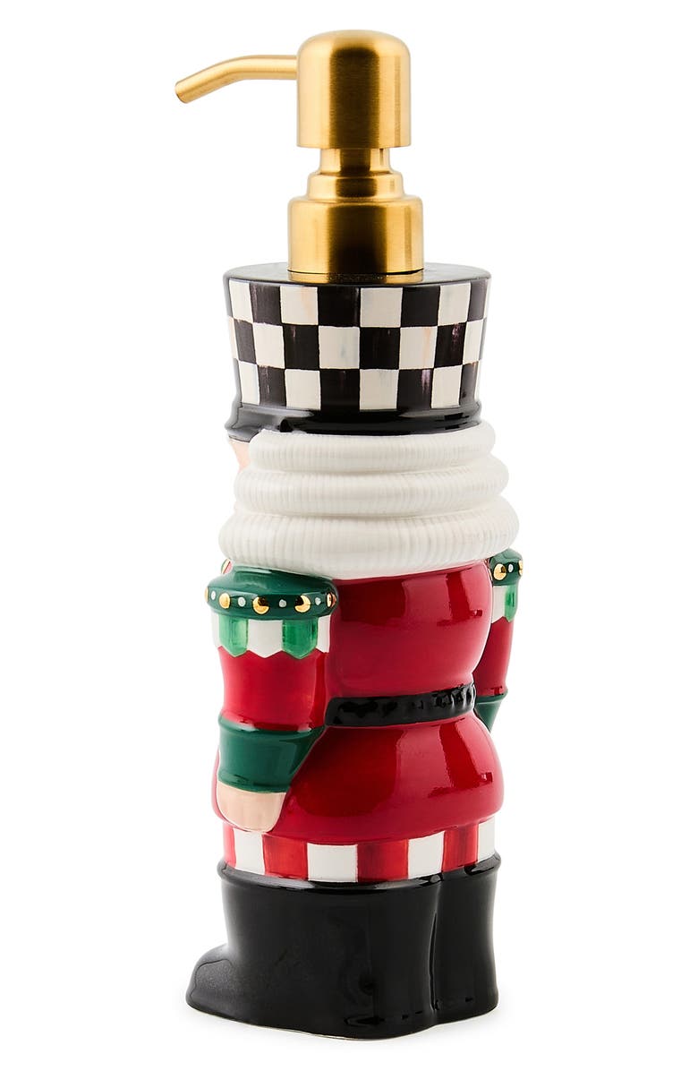 MACKENZIE CHILDS Check It Out Ceramic Nutcracker Soap Dispenser, Alternate, color, Red