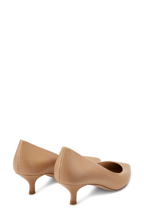 Stuart Weitzman Stuart Pointed Toe Kitten Heel Pumps In Adobe