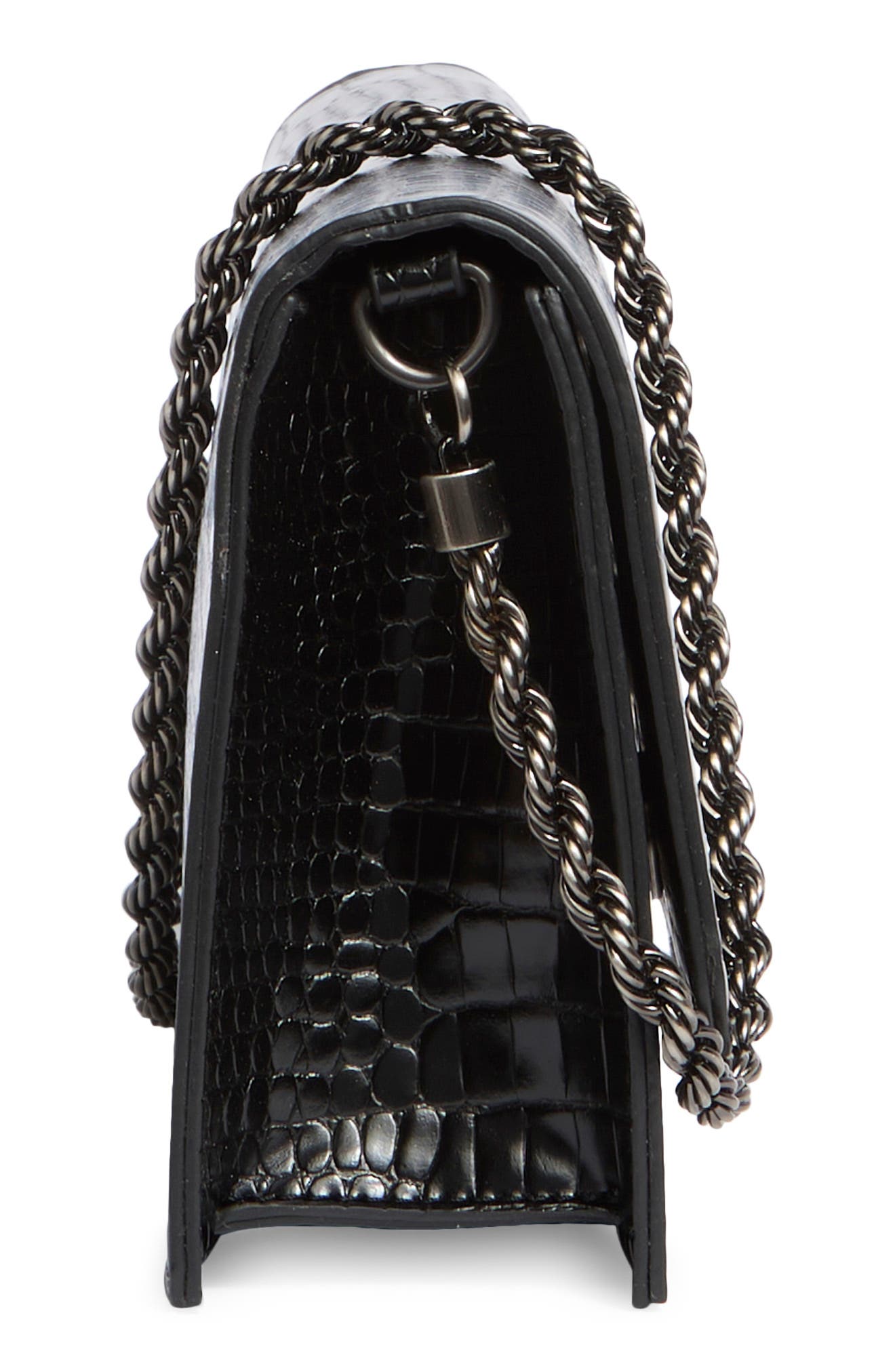 BCBG Chain Strap East/West Clutch, Alternate, color, Black