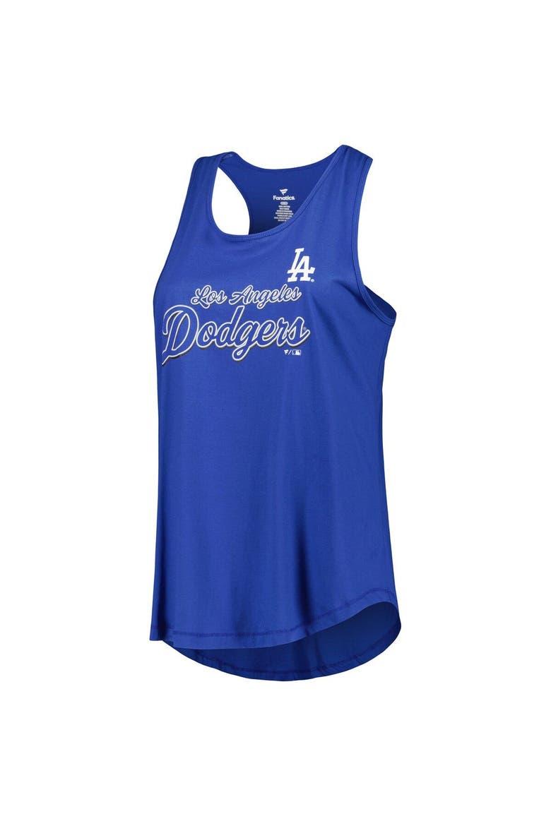 Women's Royal Los Angeles Dodgers Plus Size Scoop Neck Racerback Tank Top, Alternate, color, Royal