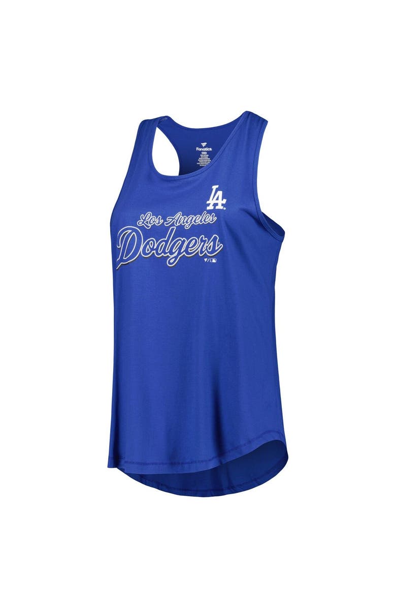 PROFILE Women's Royal Los Angeles Dodgers Plus Size Scoop Neck Racerback Tank Top, Alternate, color,