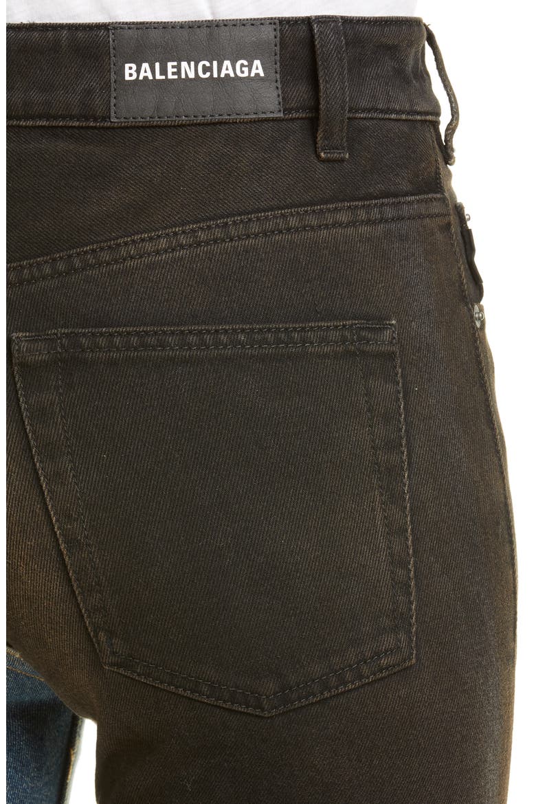V-Neck Two-Tone Jeans, Alternate, color, LIGHT RUST INDIGO